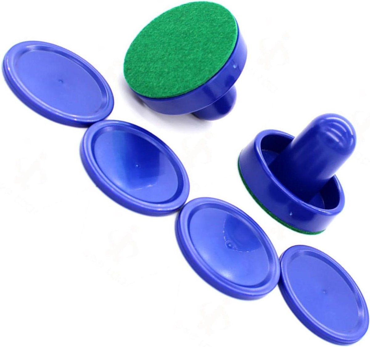Air Hockey Set - Paddles en Pucks - Spelplezier Thuis - Duurzaam Ontwerp - 4 Pucks - Blauw