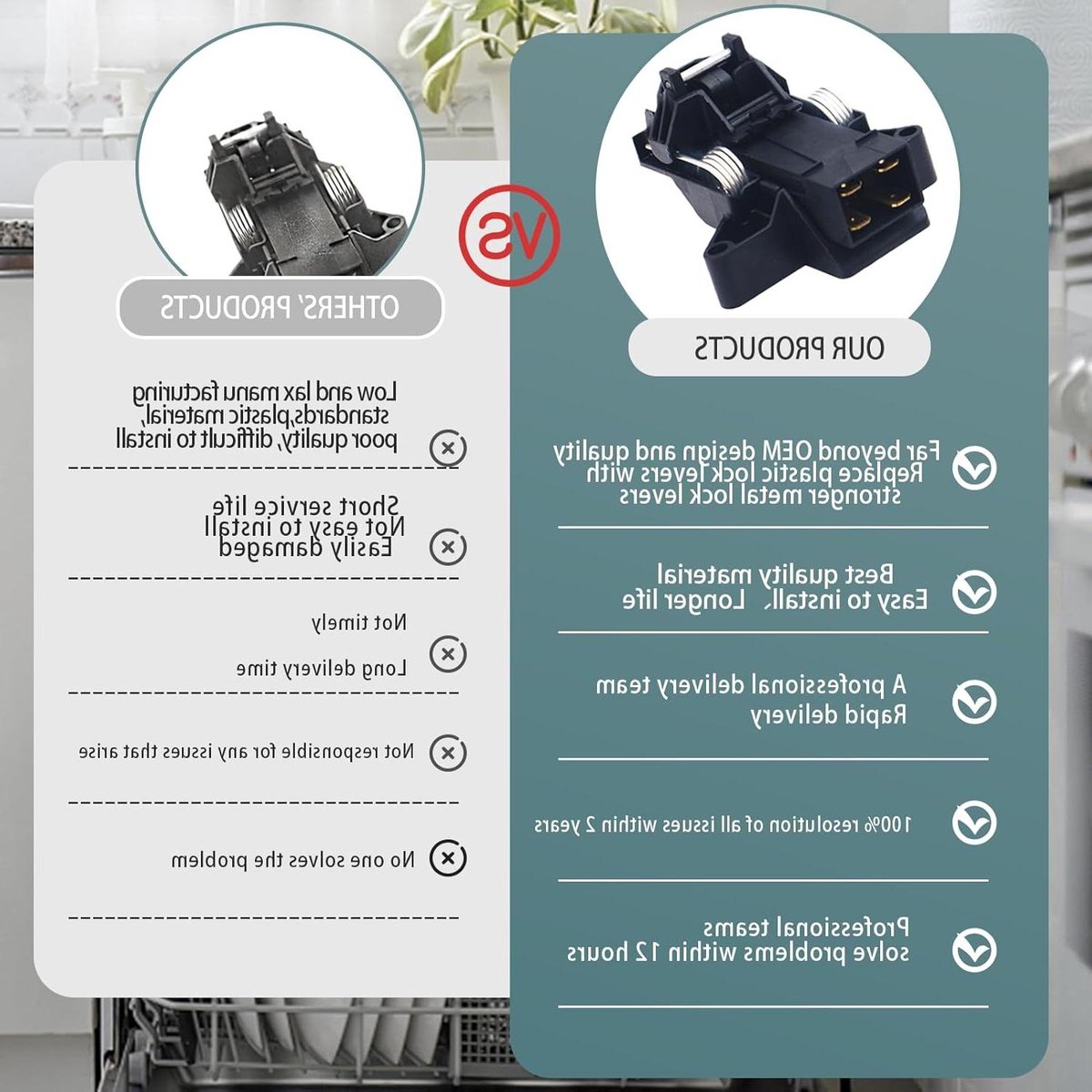 Vaatwasser Deurvergrendeling Kit - Deurslot Vervanging - Vaatwasser Reparatie - Metalen Borgstangen - Niet gespecificeerd - Zwart