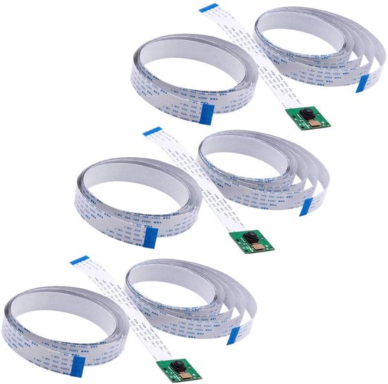 Camera Kit Raspberry Pi - Webcam Module - Projecten Maken - Drie Flexibele Kabels - 15 50 200 cm - Zwart