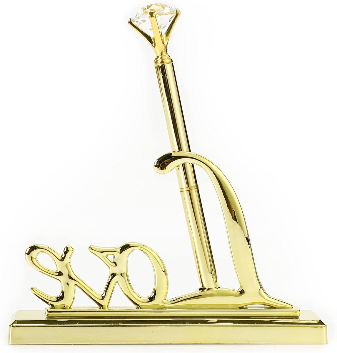 Bruiloft Gastenboek Pen - Gouden Pen Verlovingsfeest - Gastenboeken Ondertekenen - Met Strass Decoratie - 17.7 cm - Goud
