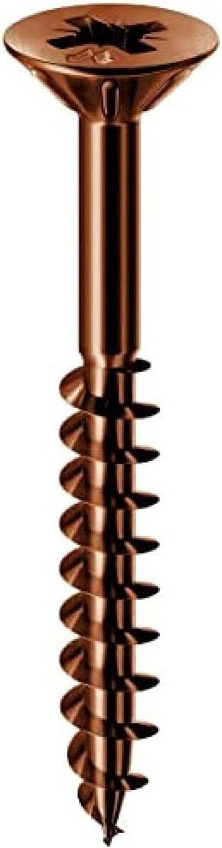 Platte Kop Schroeven - Houtschroeven Bronzen - Bevestigen van Hout - Pozidriv Aandrijving - 4x40 mm - Bronskleurig