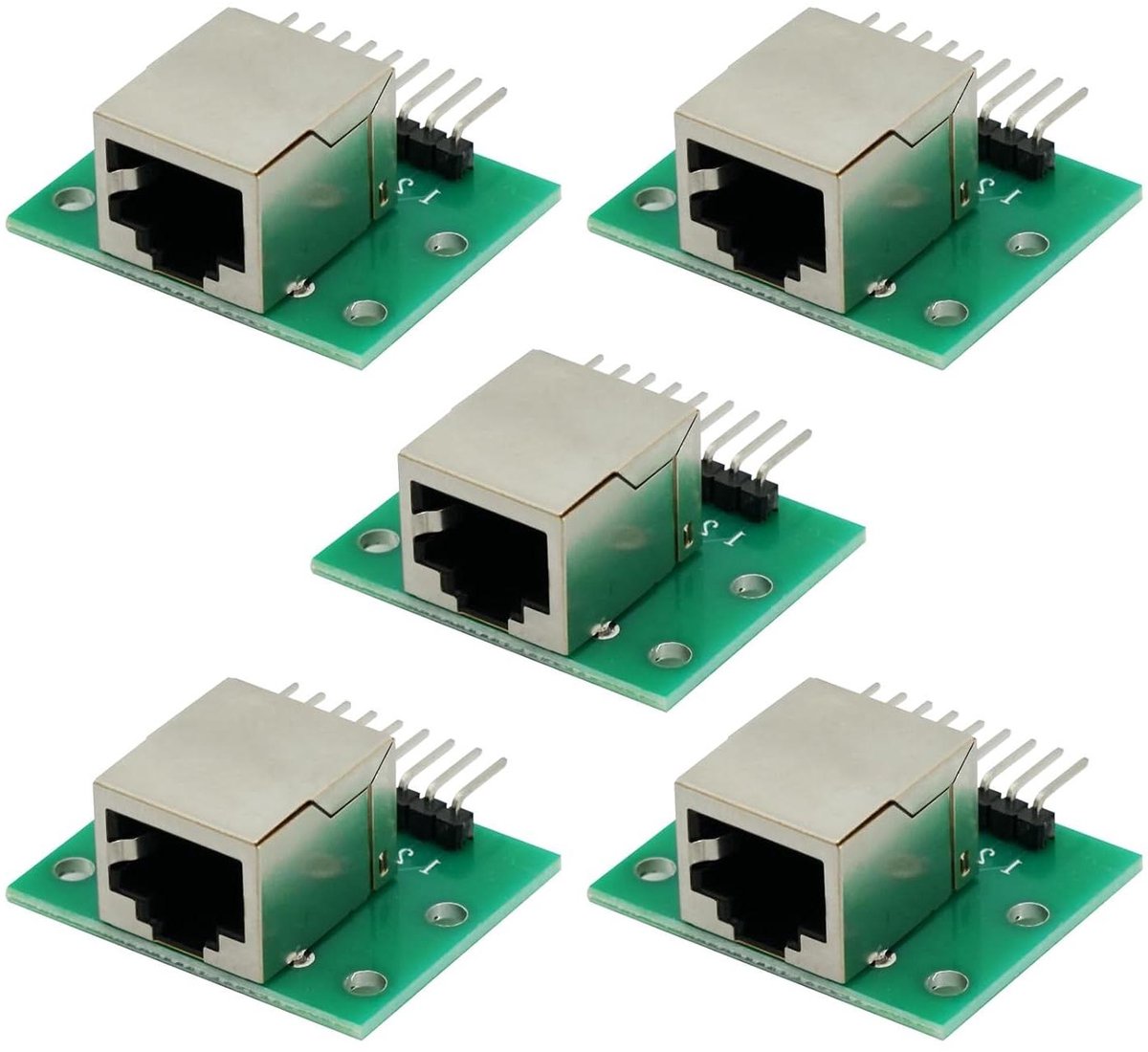 RJ45 Breakout Board - Netwerk Adapter Testkaart - Netwerk Testen - Horizontale Plug - 5 stuks - Groen