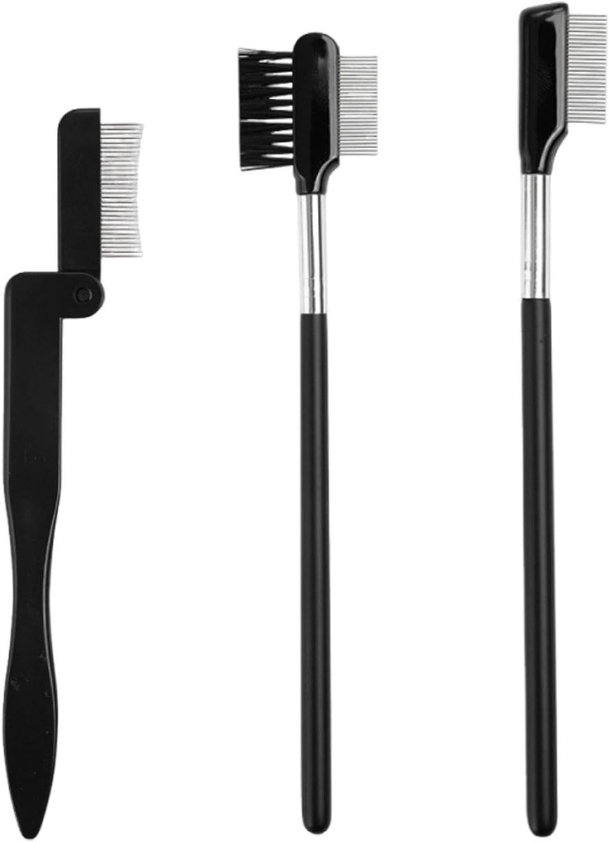 Set van 3 Draagbare en Vouwbare Wenkbrauw- en Wimperspeldjes met Stalen Tanden, Schoonheid Accessoires voor Perfecte Make-up