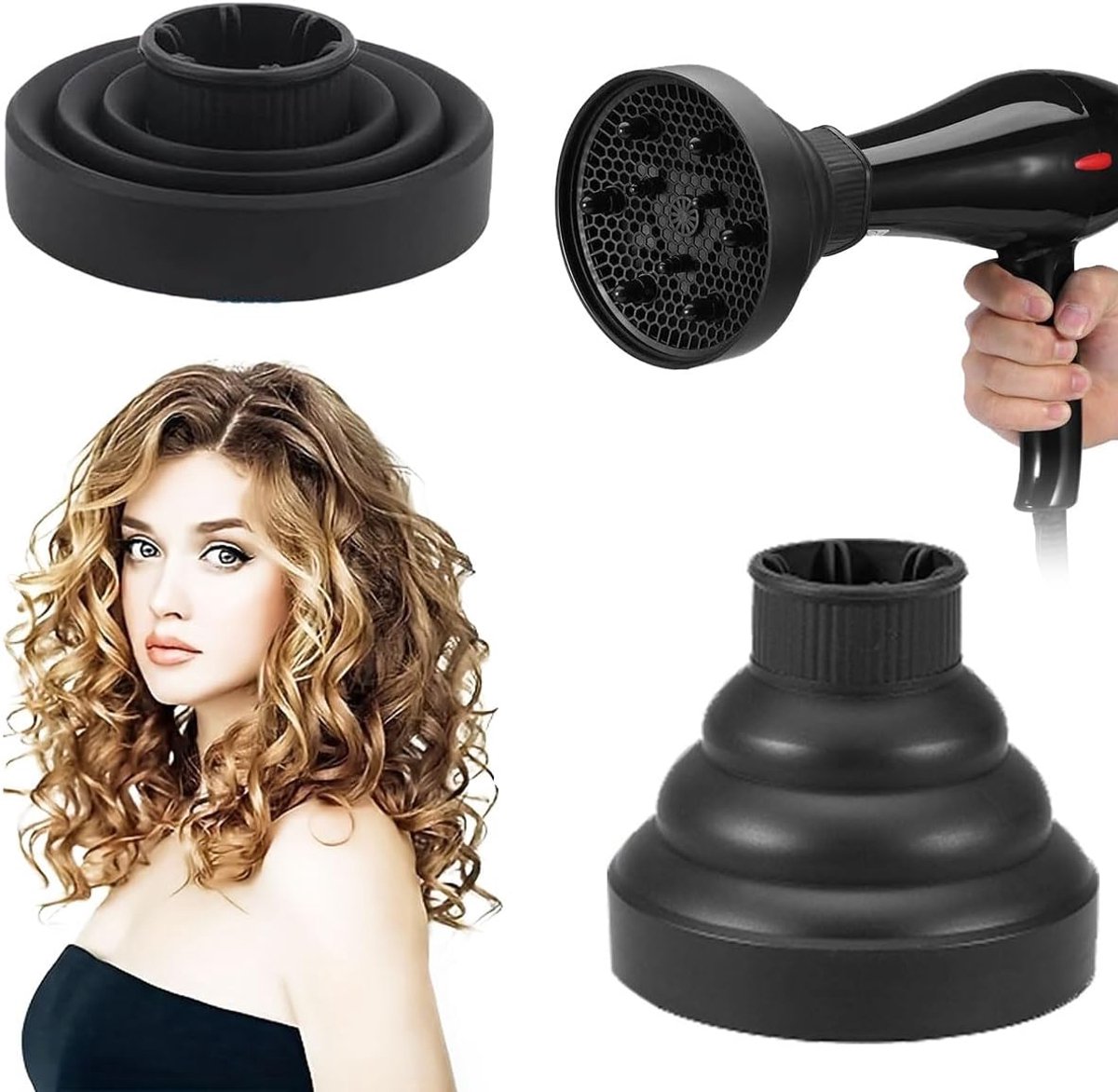 Diffuser Opzetstuk - Krulborstel voor Fohn Universeel - Multistyler - haar diffuser