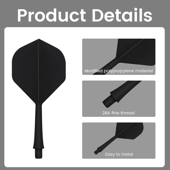Dart Flights met Shafts - Dart Accessoires Set - Darts Spel - Stabiele Pijlen - 75 mm - null van Dart — afbeelding 4
