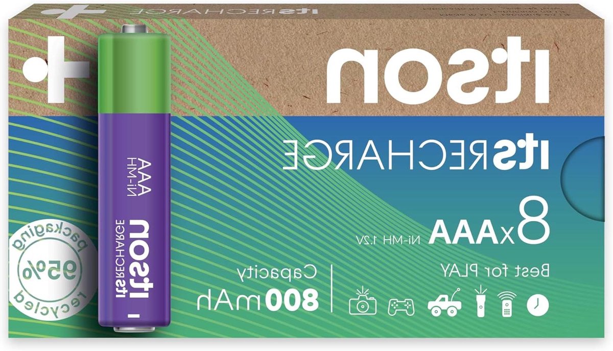 Oplaadbare AAA Batterijen - NiMH Accu's - Huishoudelijke Apparaten - Houdbaarheid 10 Jaar - 800 mAh 8 Stuks - Niet gespecificeerd