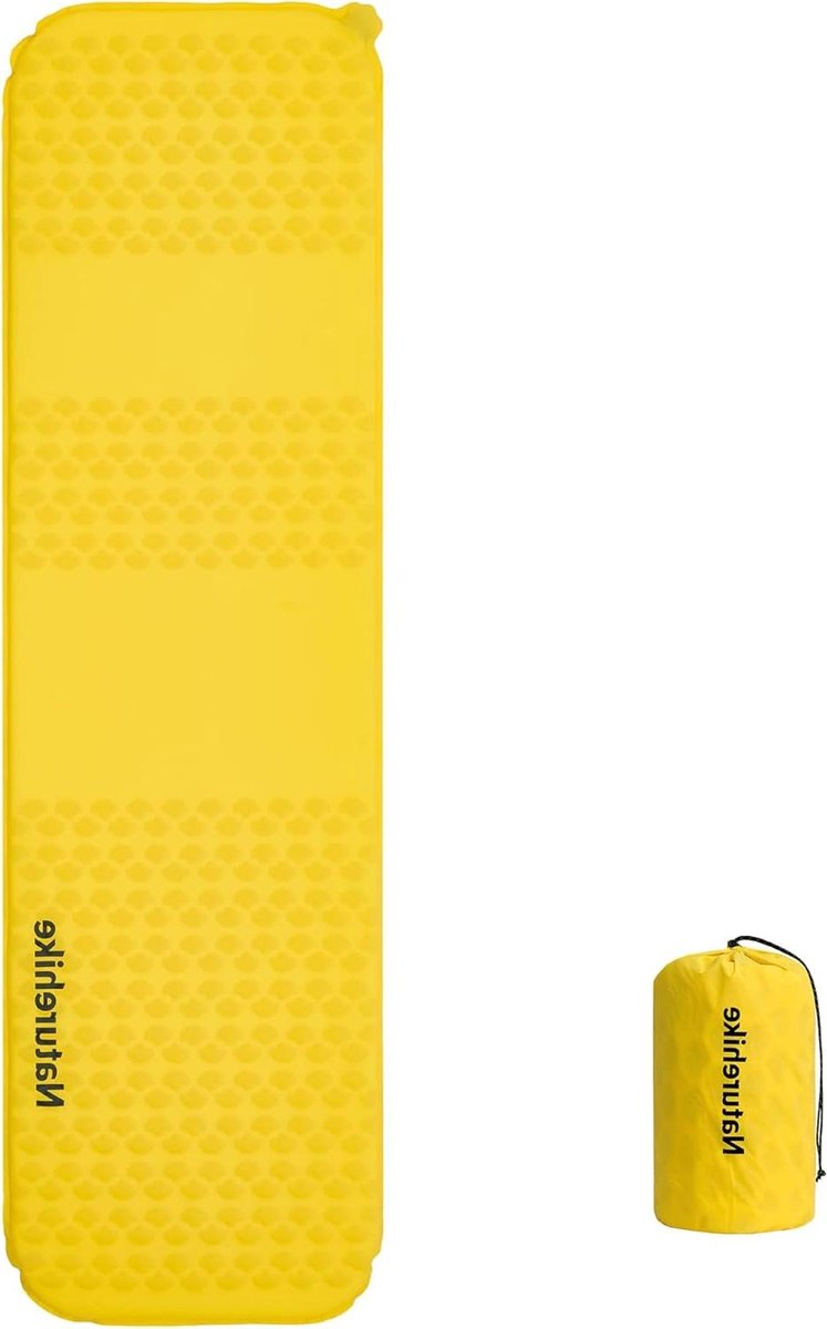 Zelfopblazende Slaapmat - Luchtbed Campingmat - Kamperen en Hiken - ISPO Bekroond Lichtgewicht - 183 x 53 cm - Geel
