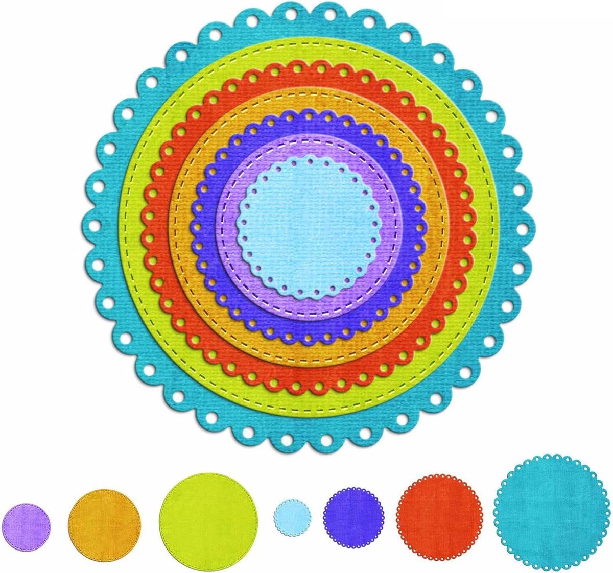 Snijmallen Cirkel - Papier Stansen - Kaarten Maken - Gladde Randen - 11.2 x 11.2 cm - Zilver