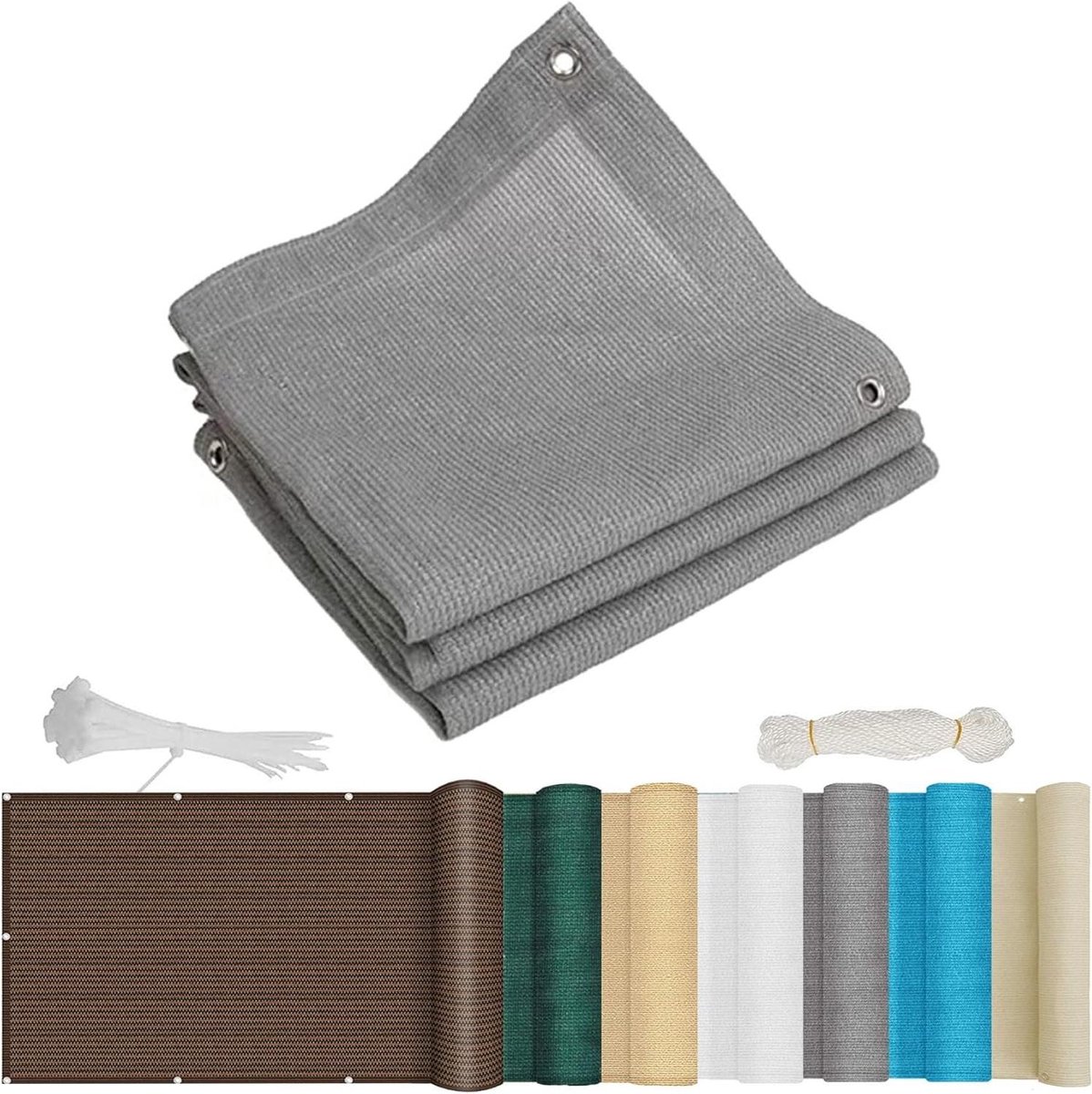 Plantenscherm - Balkonafdekking Luifel - Privacy Creëren - UV-Bestendig HDPE - 4.5x6m - Grijs