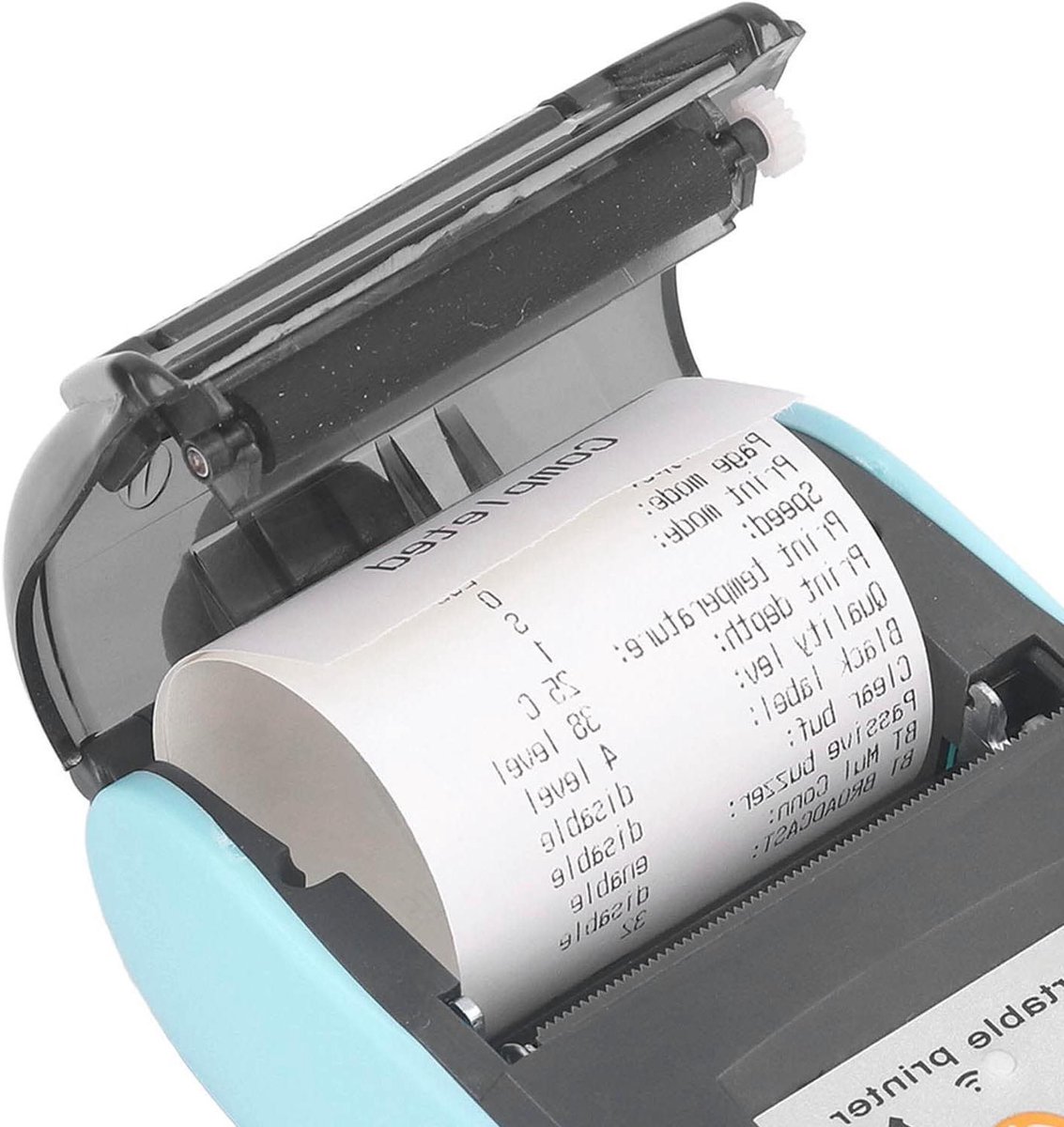 Draagbare Thermische Printer - Labelprinter Bonprinter - Snel Documenten Printen - Bluetooth & USB Connectiviteit - 58mm Papierbreedte - Turquoise