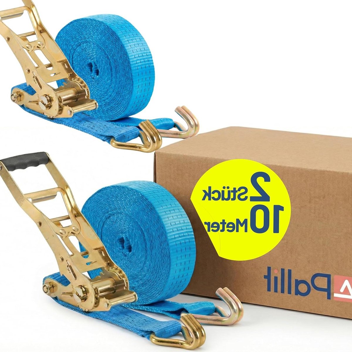 Spanbanden met Ratel - Spanbanden set - Vracht Vervoeren - Lange Hefboom - 10 meter - Zwart