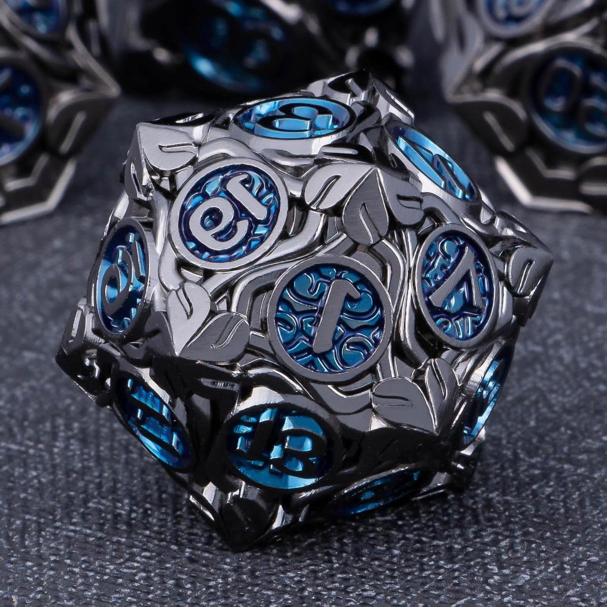 Metalen D&D Dobbelstenen - RPG Dobbelstenen Set - Spelavonden Organiseren - Boom des Levens Thema - 16mm of 19mm