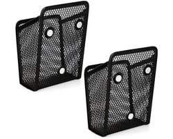 carmdering - Magnetische Opbergmand - Metalen Mesh Bureau Organizer met Magneten - Voor Kantoorartikelen, Pennen, Locker Accessoires, Whiteboard en Koelkast - Set van 2