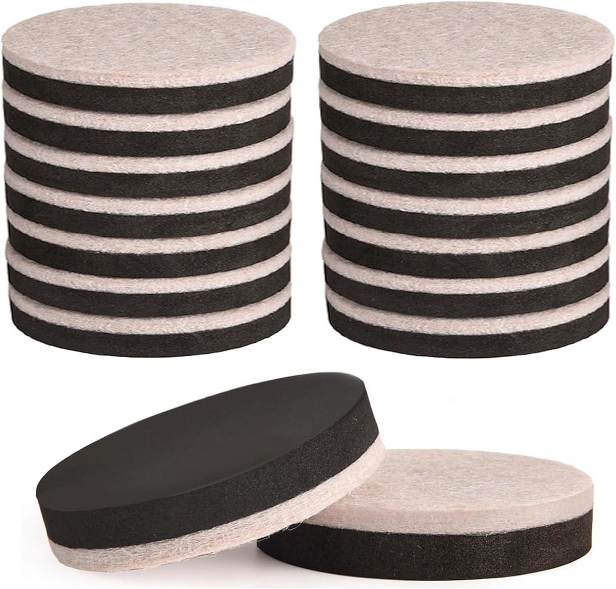 Meubelschuivers - Meubelverhuizers Vilt - Meubels Verplaatsen - Beschermt Harde Vloeren - 16 stuks 3 inch - Beige