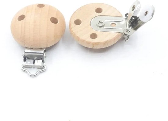 Houten Speenkoord Clip - Kleur: Hout (naturel) - 10 Stuks - Inclusief Verzendkosten — afbeelding 4