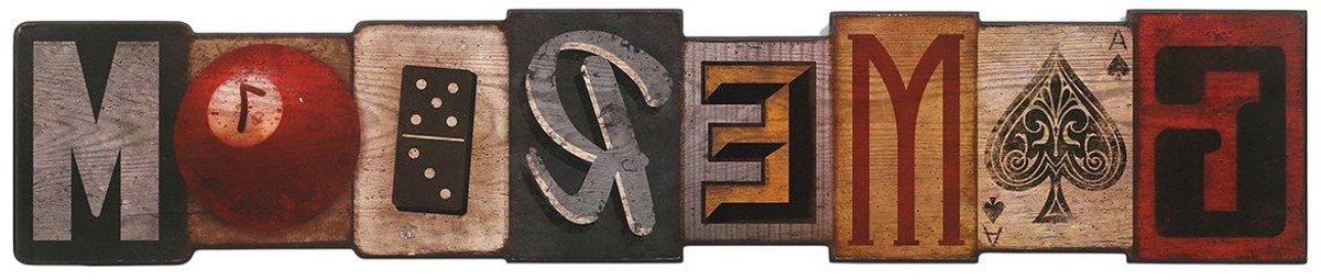 Houten Wanddecoratie - Speelkamer Bord - Game Kamer Decoratie - Duurzaam Hout Materiaal - 36" B X 7" H