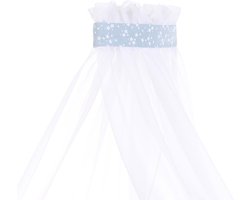 Baby Hemel - Hemelbed Baby - Babykamer Aankleden - Beschermt Tegen Tocht - Passend Voor Babybay - Azuurblauw Sterrenwit