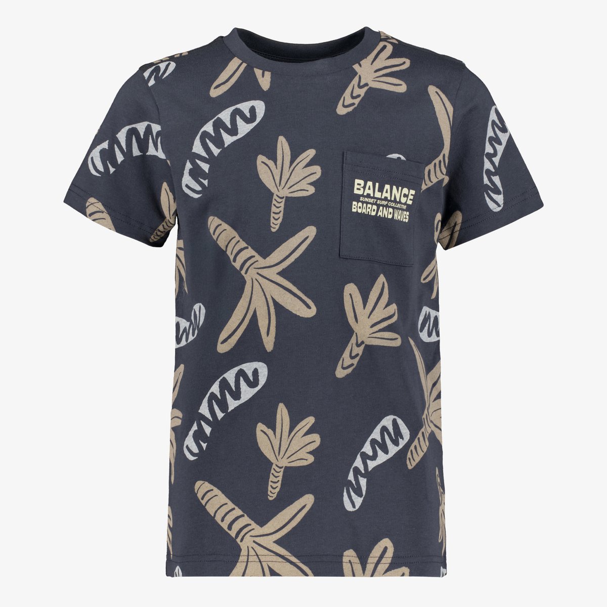 Unsigned jongens T-shirt met opdruk donkerblauw - Maat 146/152