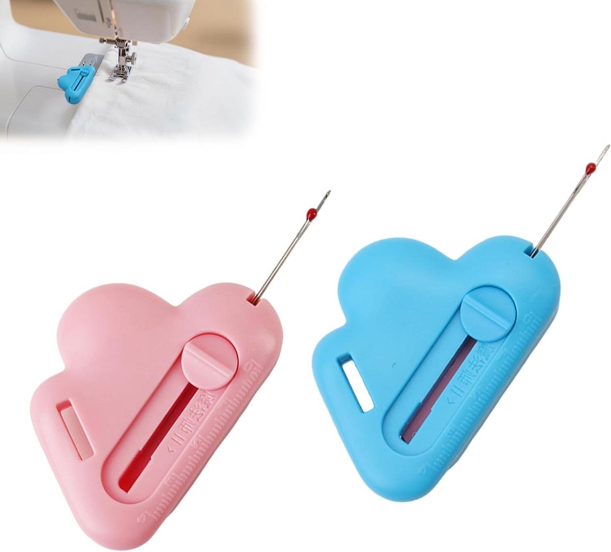 Magnetische Naaigeleider - Naaimachine Accessoires - Nauwkeurig Naaien - Multifunctioneel 2-in-1 - 2 stuks - Blauw Roze