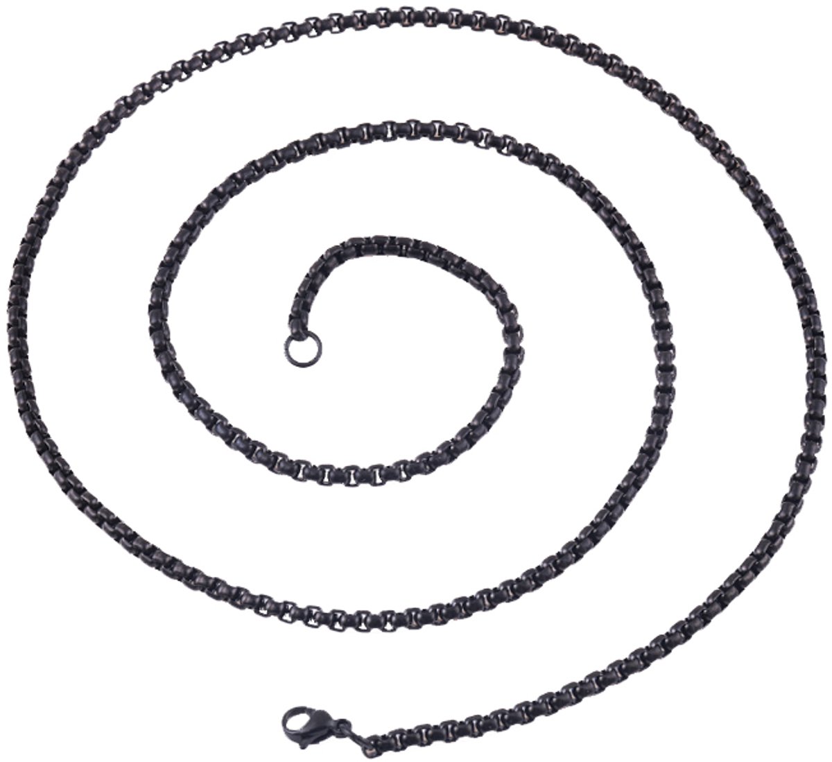 LGT Jewels schakel ketting Edelstaal Venetiaans Zwart - 2mm - 66cm