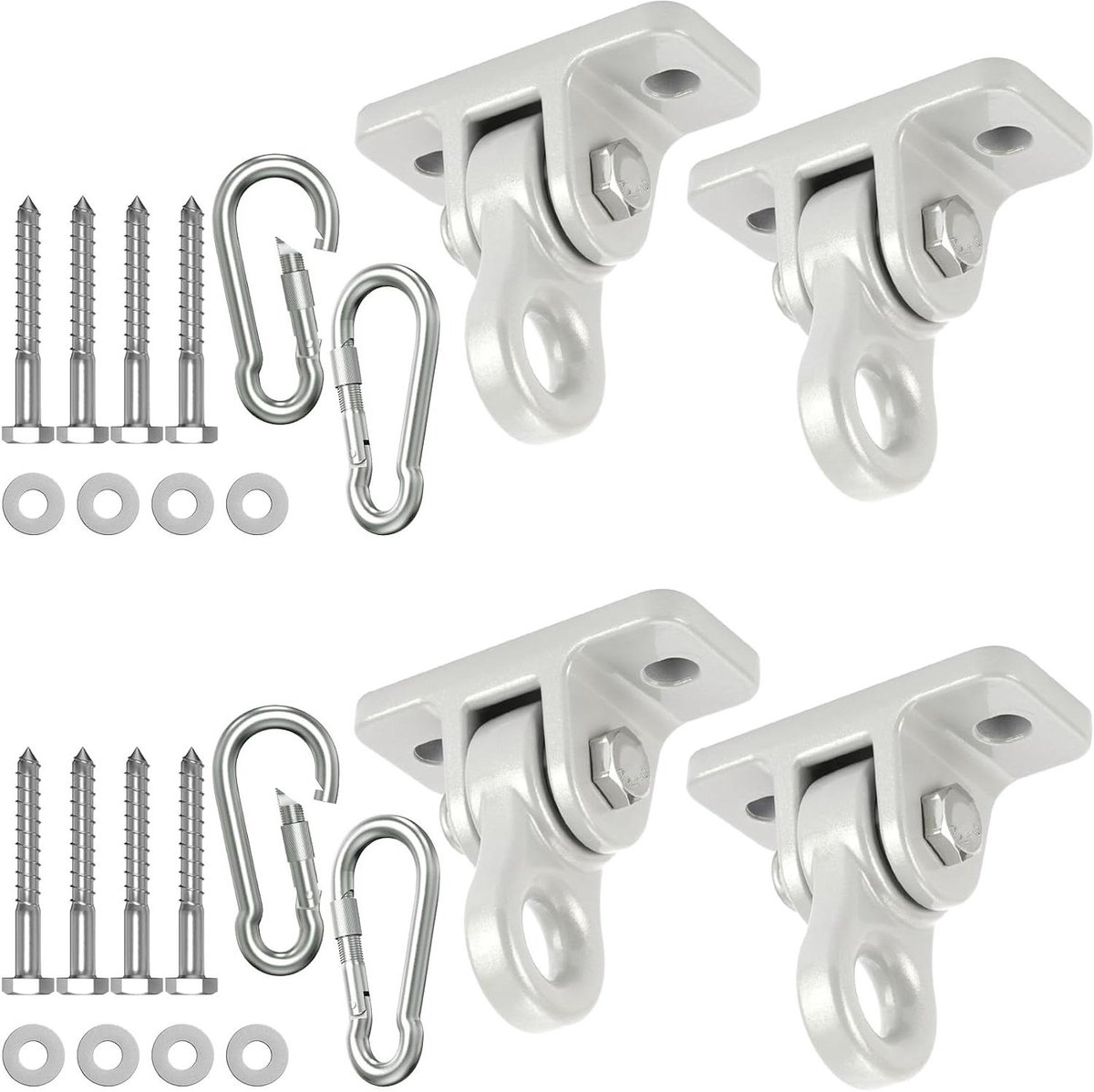 Schommelhangers Set - Hangbeugels Ophanging - Veilig Ophangen Schommels - Robuust Aluminium Ontwerp - 4 stuks - Zilver