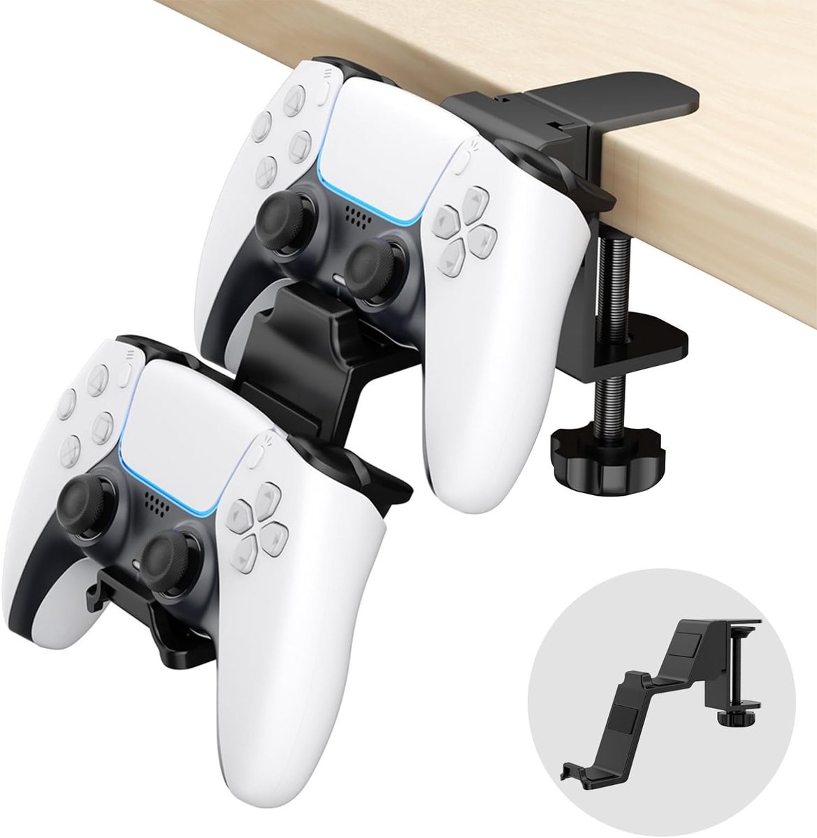 Universele Desktop Beugel voor Afstandsbediening, Compatibel met Switch, PS5, PS4 en Xbox Series, Hoofdtelefoon Haak, Gaming Accessoires, Zwart