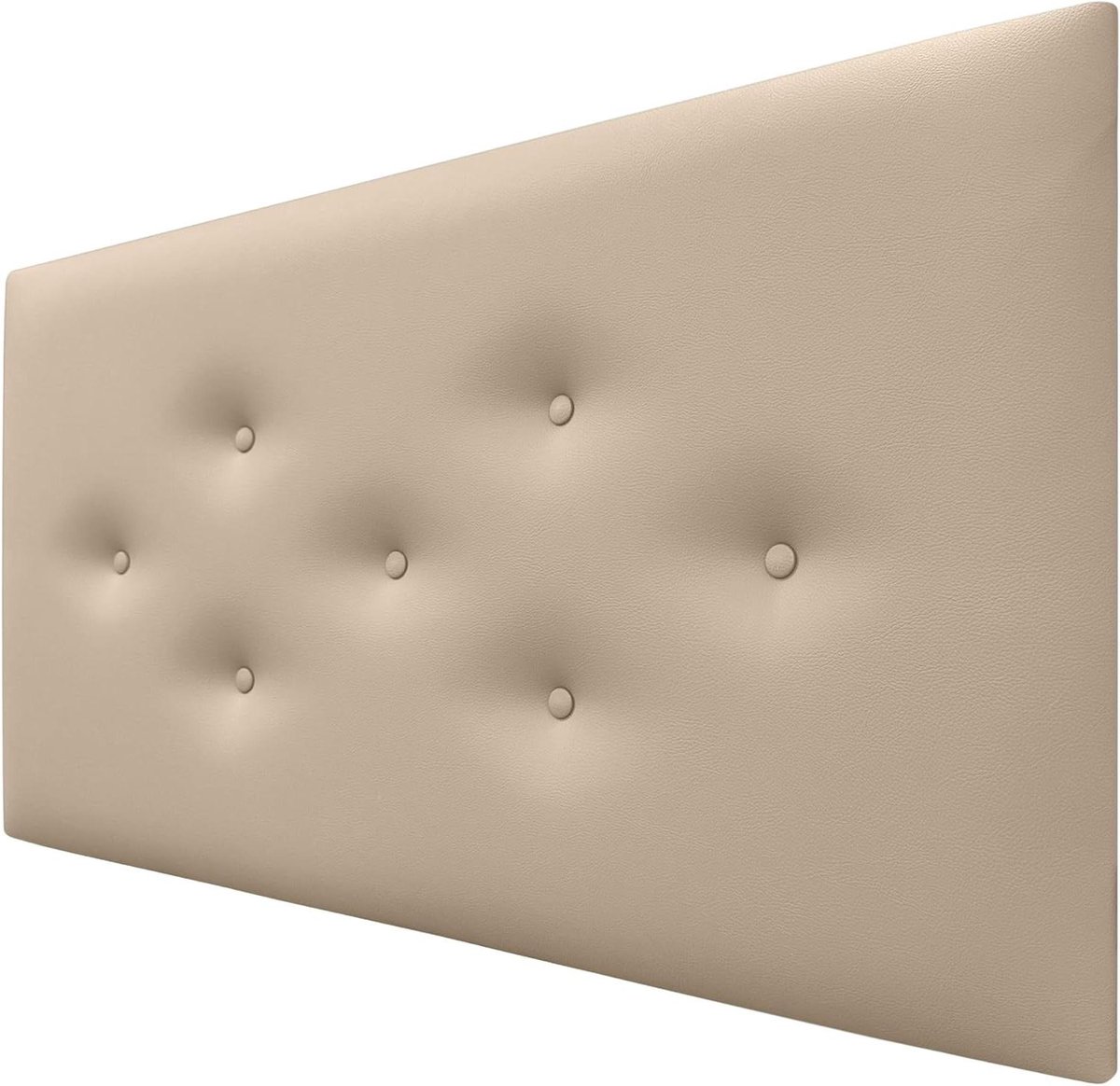 Gestoffeerd Hoofdeinde - Bedhoofdbord Luxe - Slaapkamer Aankleden - Vlekbestendige Stof - 95cm Breed - Beige