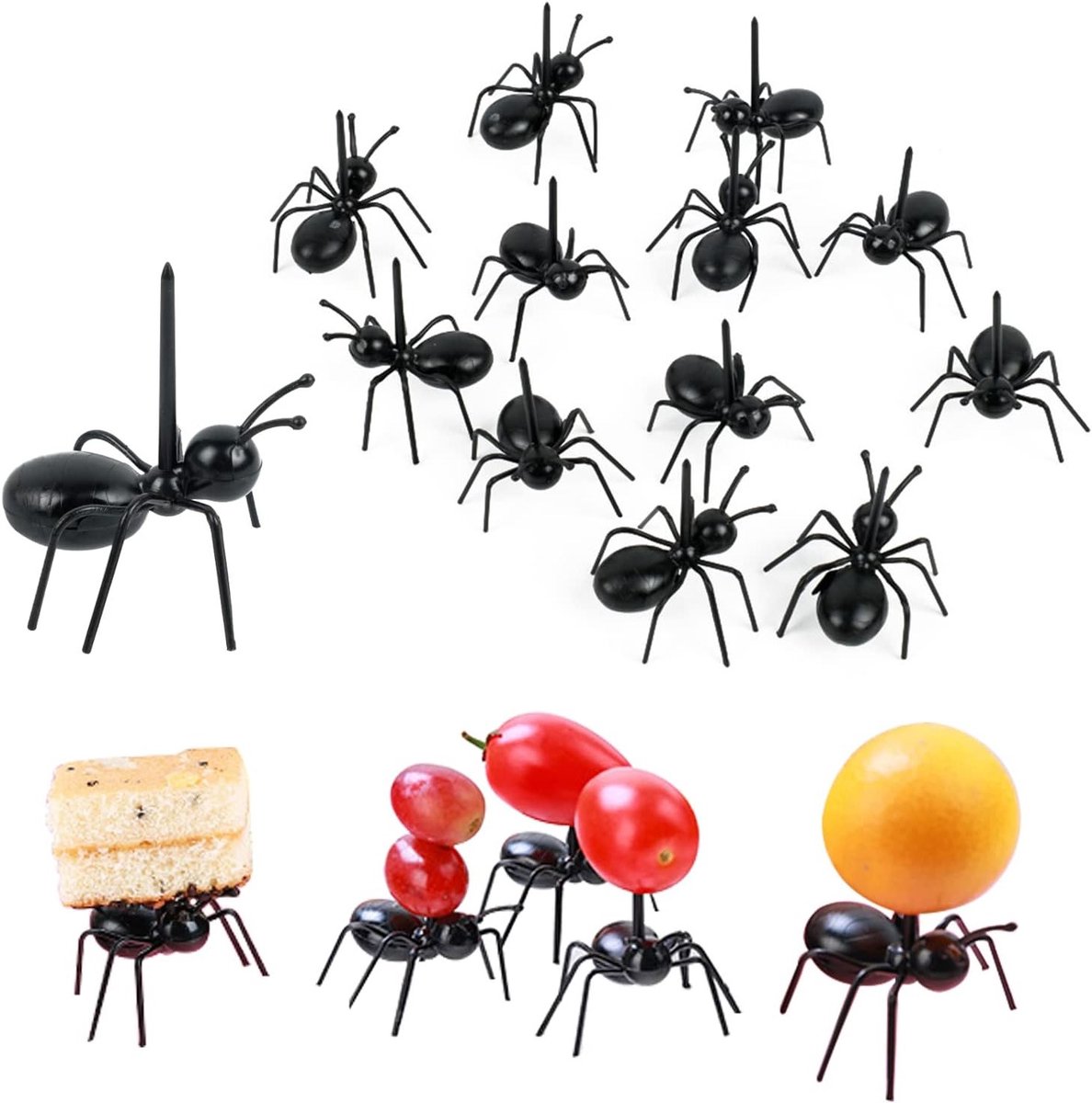 Creatieve Voedselvorken - 24 Stuks Schattige Antvormige Vorken voor Fruit, Desserts en Snacks op Feesten en Evenementen