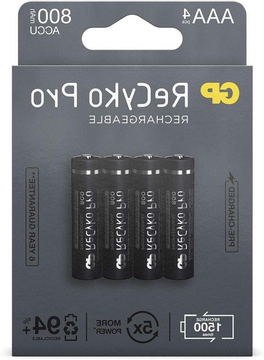 Oplaadbare AAA Batterijen - Micro Batterijen - Hoge Prestaties Apparaten - 1500 Laadcycli - 4 Stuks - Niet Van Toepassing