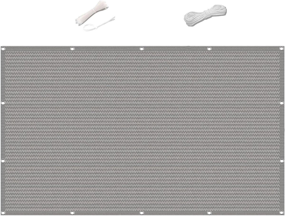 Balkonafdekking - Windscherm Patio - Privacy Creëren - Scheurvast Ademend - 0.95 x 8.6 m - Lichtgrijs