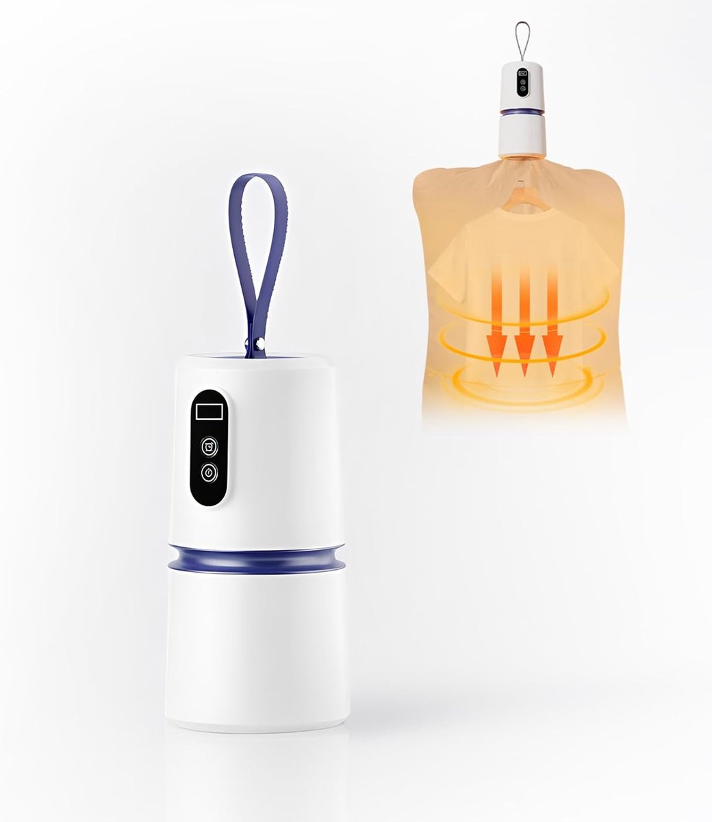 Draagbare reisdroger, 200W minidroger, kleine reisdroger met droogzak, geschikt geschikt voor appartementen, campers en studentenkamers.