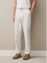 Next - Heren - Slim-fit chino van katoen en linnen - Wit