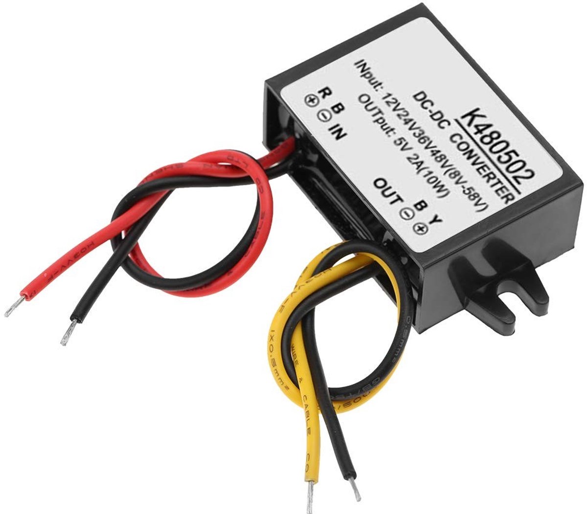 Allecto - naar 5V Converter - DC 12V/24V/36V/48V naar 5V 2A Voedingsmodule