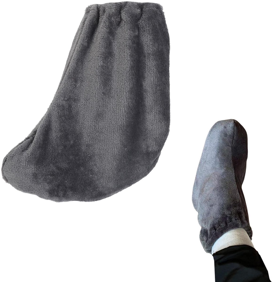 Warm Plaster Stocking voor Koude Weer - Fluffy Flanelen Voetbedekking, Universele Pasvorm, Wasbaar, Grijs