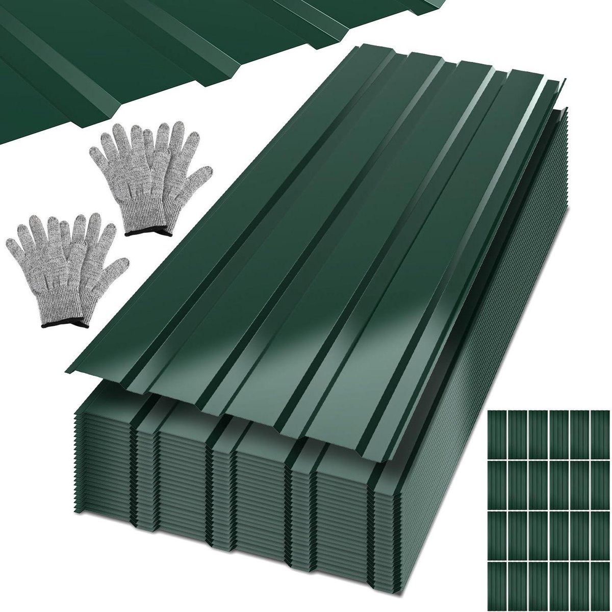 Dakplaten Set - Golfplaten Staal - Carport Bedekken - Roestvrij Weerbestendig - 115x45cm 1