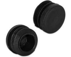 Flyshop Zwarte Ronde Geribbelde Buis Inserts Voor Stoel- en Tafelpoten, Kunststof Pluggen Buis Eindkappen, 10 Stuks, 16 mm, 5/8" Buitendiameter