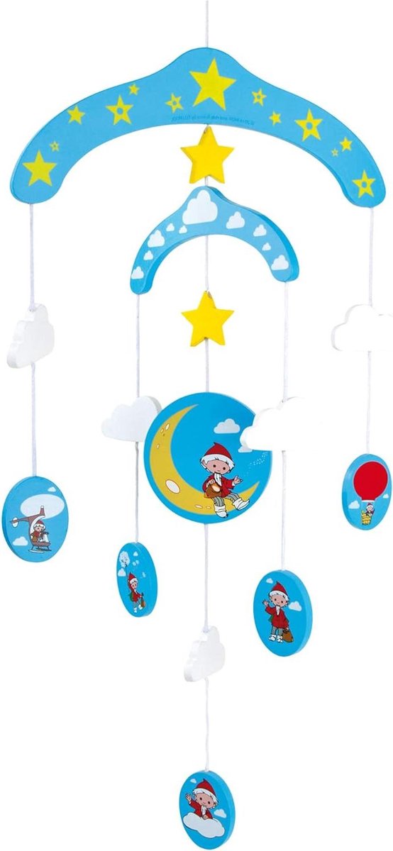 Baby Mobiel - Wiegdecoratie Sterren - Babykamer Inrichting - Met Zandman Motieven - 25 x 54 cm - Blauw