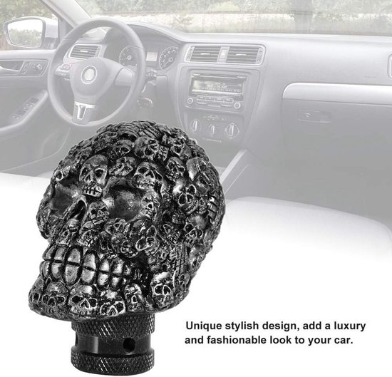 Schakelpook Schedel - Hendel Stick - Auto Interieur - Uniek Schedel Design - 80mm Hoogte - Zwart — afbeelding 3
