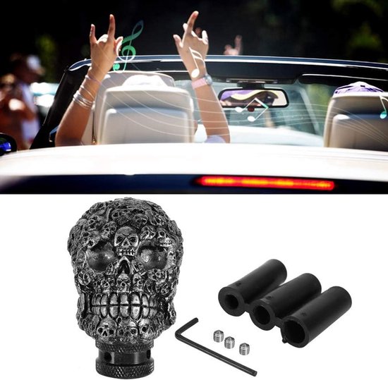 Schakelpook Schedel - Hendel Stick - Auto Interieur - Uniek Schedel Design - 80mm Hoogte - Zwart — afbeelding 2