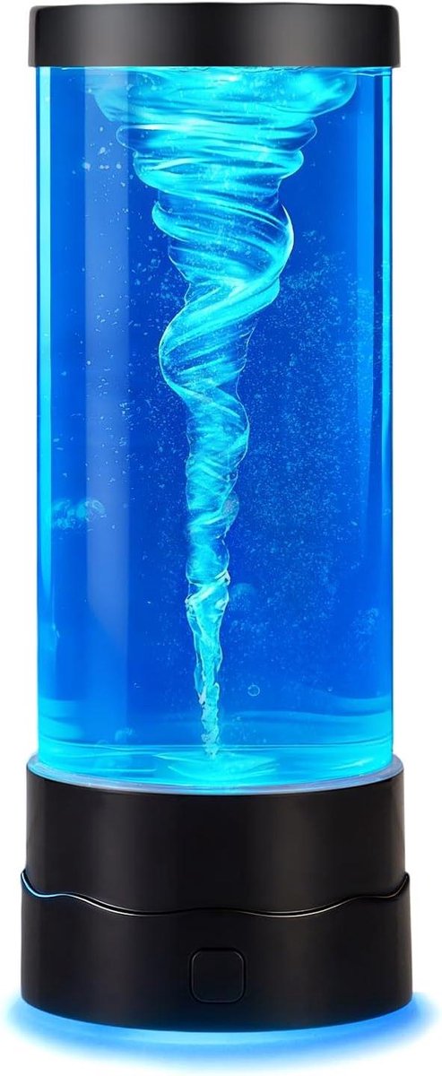 Tornado Lamp - Storm Effect - Decoratief Licht - 7 Kleuren LED - Zwart