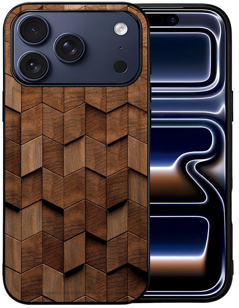 Wooden Cubes Tpu Hoesje Apple iPhone 17 Pro