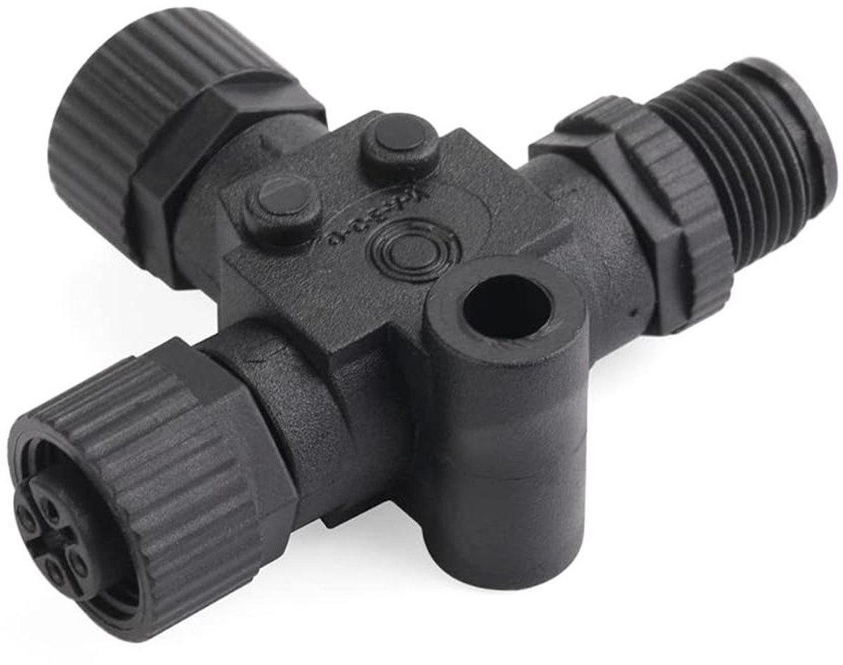 NMEA 2000 T Connector - N2K Tee Adapter - Netwerk Uitbreiding - IP67 Waterdicht - 5 Pin M12 - Zwart