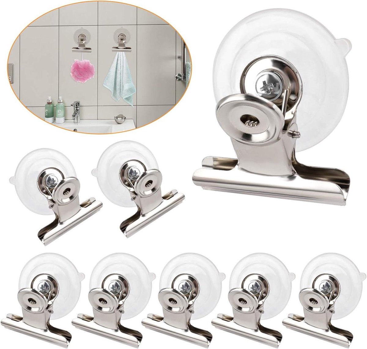 Zuignap Clips - Klemhouders Rond - Keuken Badkamer - Herbruikbaar Plastic - 4.5cm Diameter