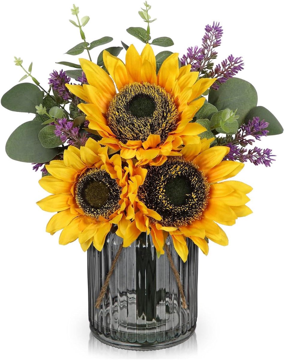 Kunstbloemen Zonnebloem - Zijde Bloemen Boeket - Woondecoratie Tafel - Niet Verkleurend Zi