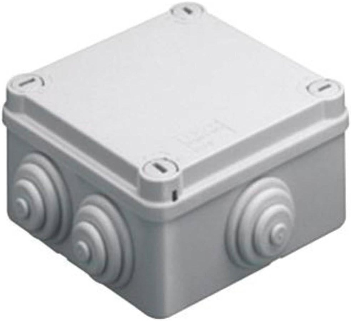 Verdeelkast - Junction box - Elektrische installatie - Kunststof behuizing - 108x108x58 mm - Lichtgrijs