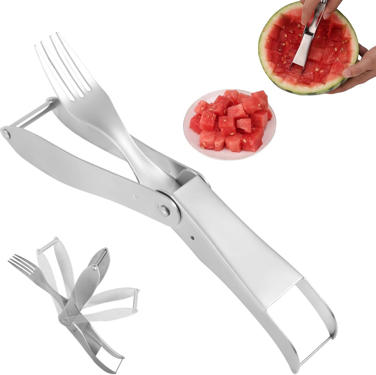 Allecto - Watermelon Cutter 2-in-1 RVS - Fruit Snijgereedschap voor Watermeloenen