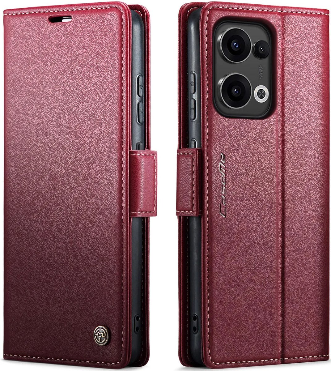 Hoesje geschikt voor Oppo Reno13 - CASEME Litchi Texture Book Wallet Case - Rood