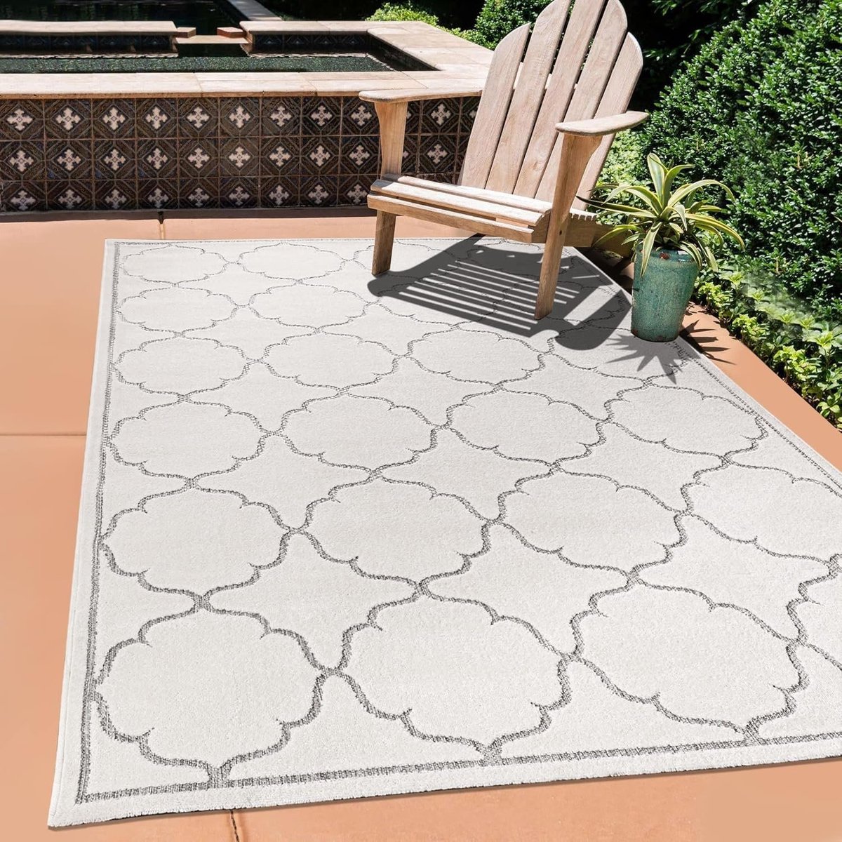 Muratap Buitenkleed Berlin Laagpolig Vloerkleed Creme Wit