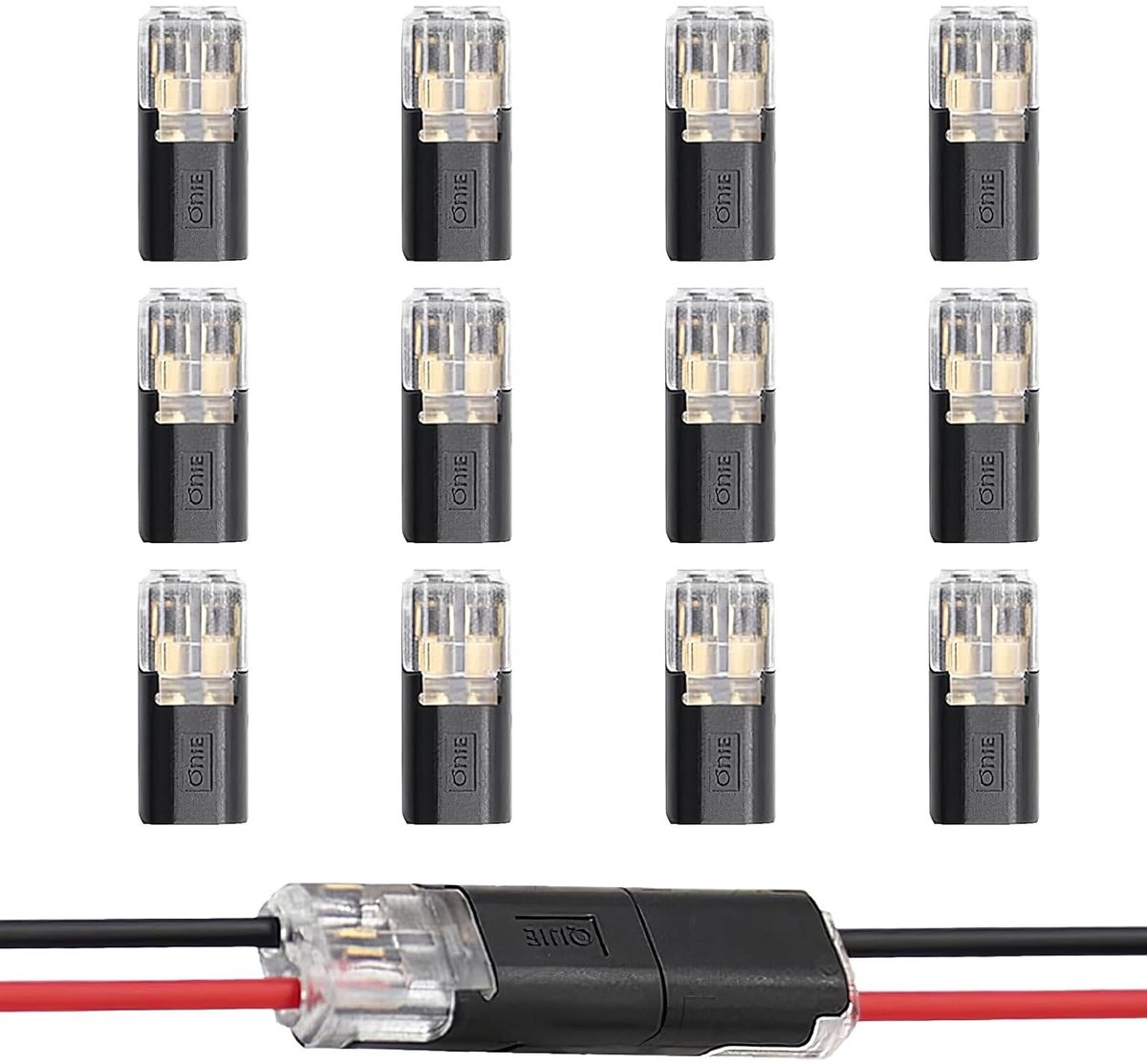 Set van 12 Waterdichte 2-Pins Quick Split Draadpluggen voor 18-22 AWG Kabels, Geschikt voor Voertuigen en Elektrische Apparaten