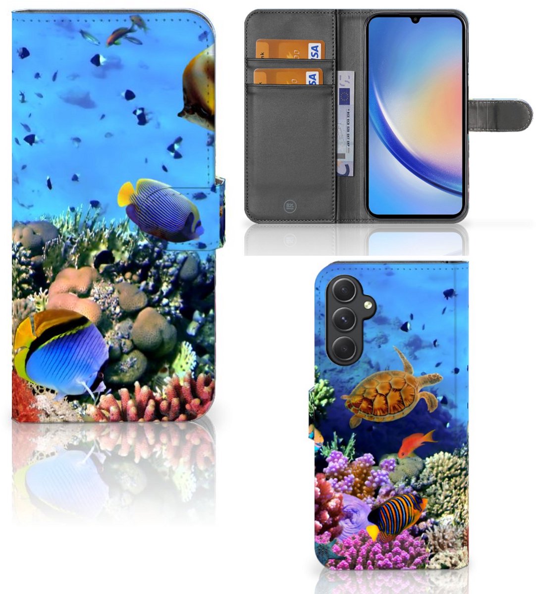 Samsung Galaxy A24 4G Telefoonhoesje met Pasjes Vissen
